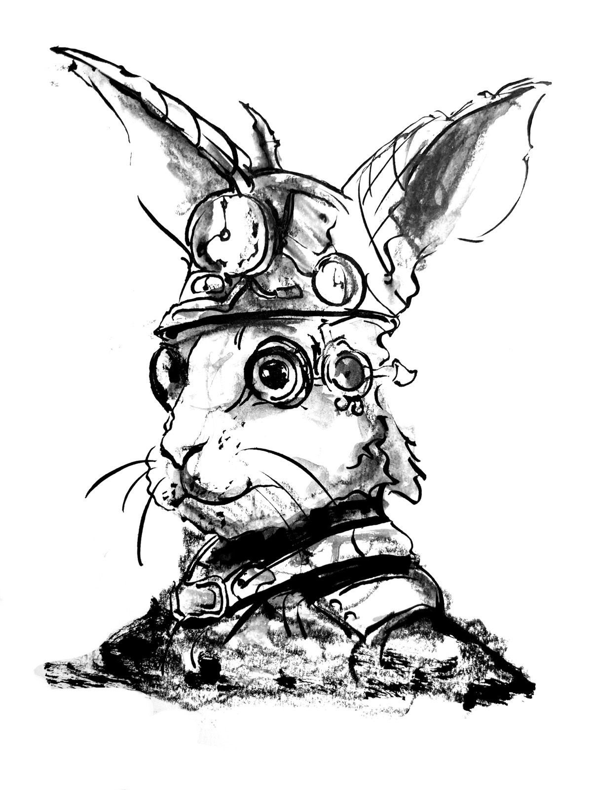 Dessin de lapin stylisé présenté dans la galerie de Dessiner sur La Rochelle